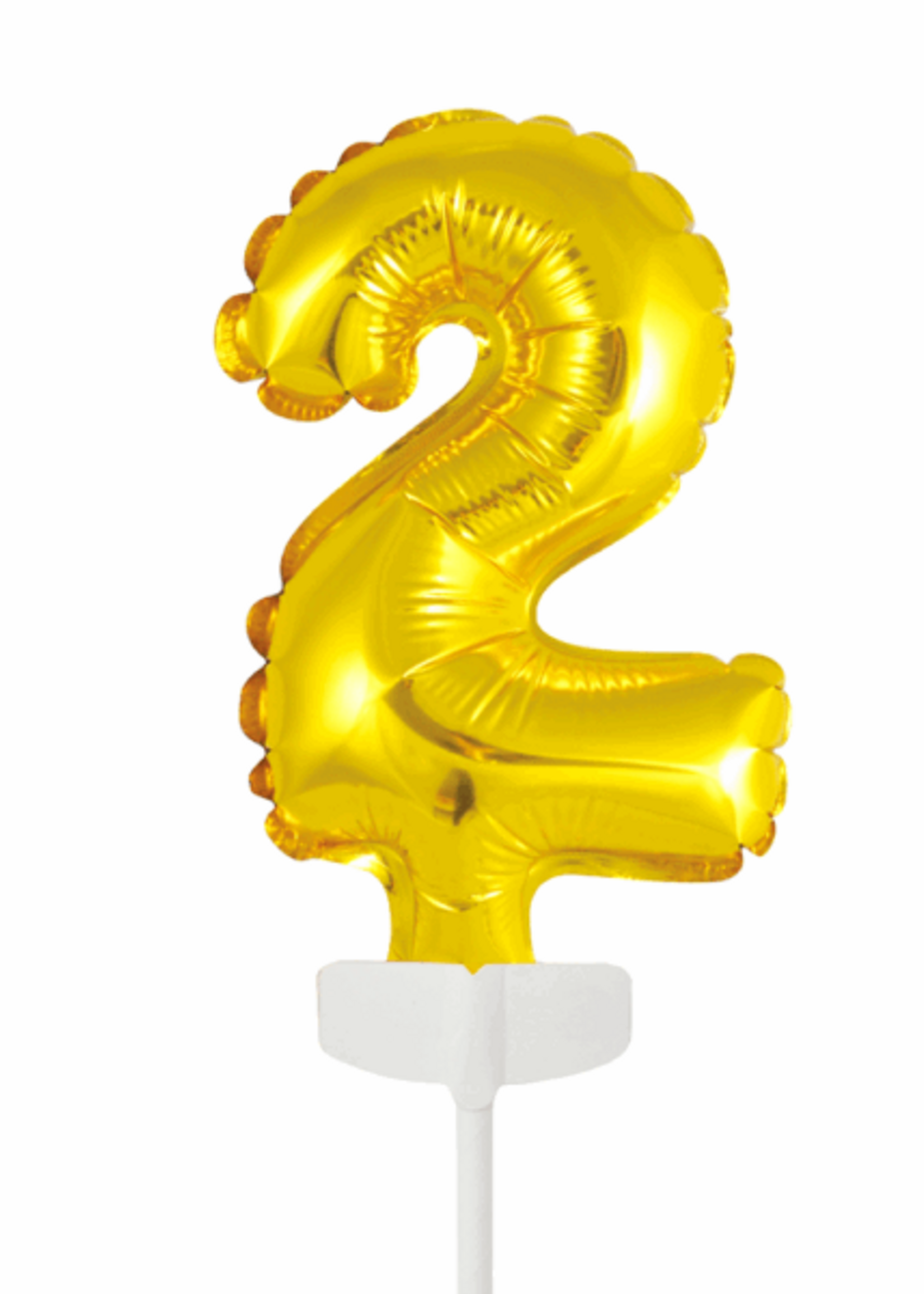 Party Planet Folieballon taarttopper 5″ nr. 2 goud