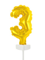 Party Planet Folieballon taarttopper 5″ nr. 3 goud