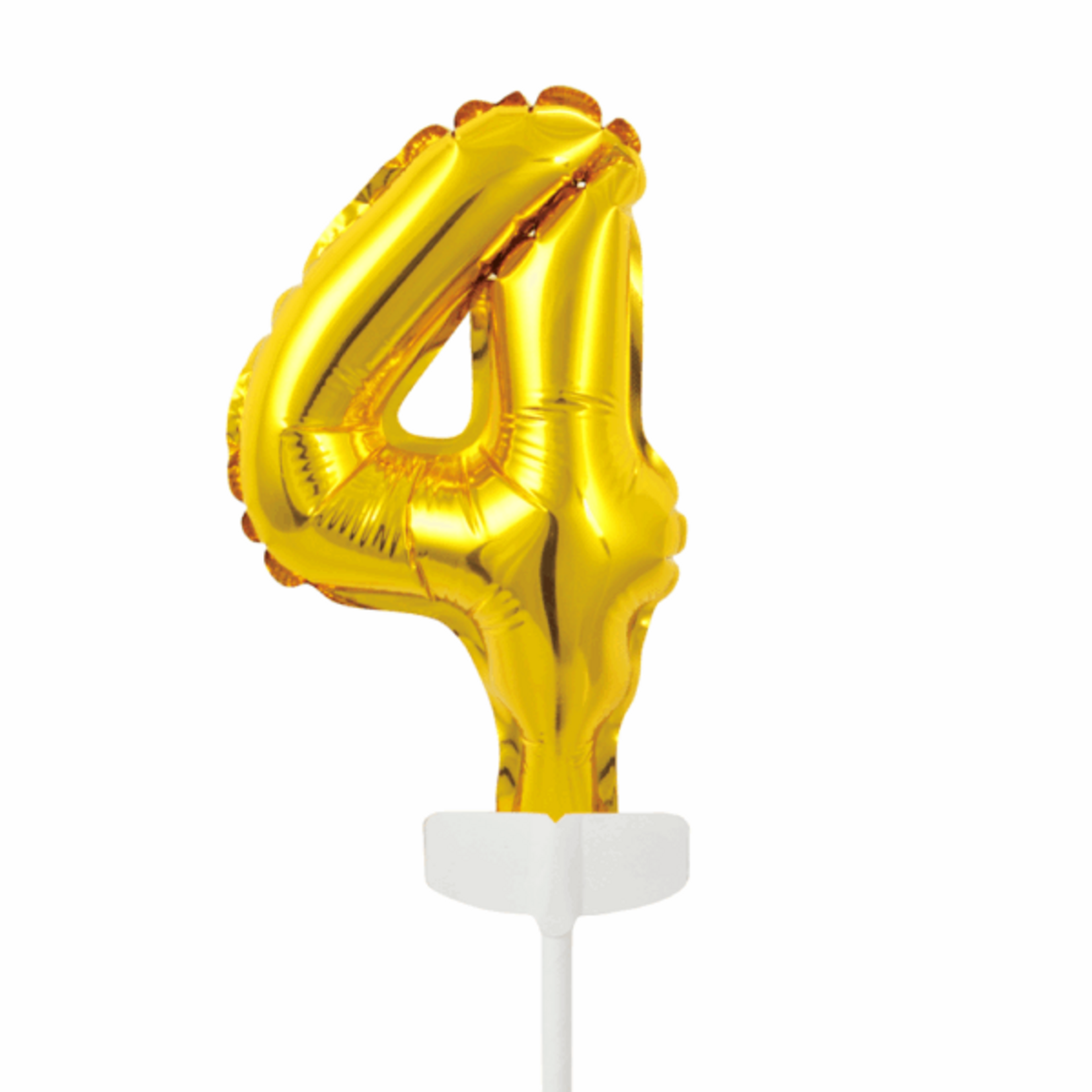 Party Planet Folieballon taarttopper 5″ nr. 4 goud