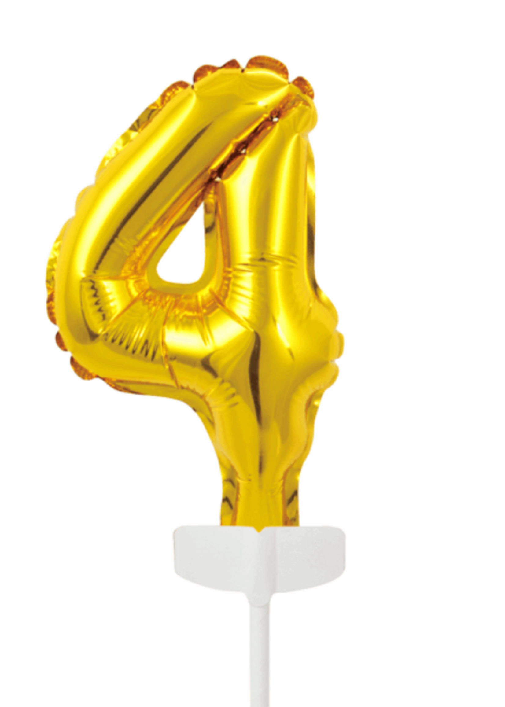 Party Planet Folieballon taarttopper 5″ nr. 4 goud