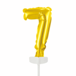 Party Planet Folieballon taarttopper 5″ nr. 7 goud