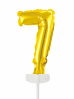 Party Planet Folieballon taarttopper 5″ nr. 7 goud