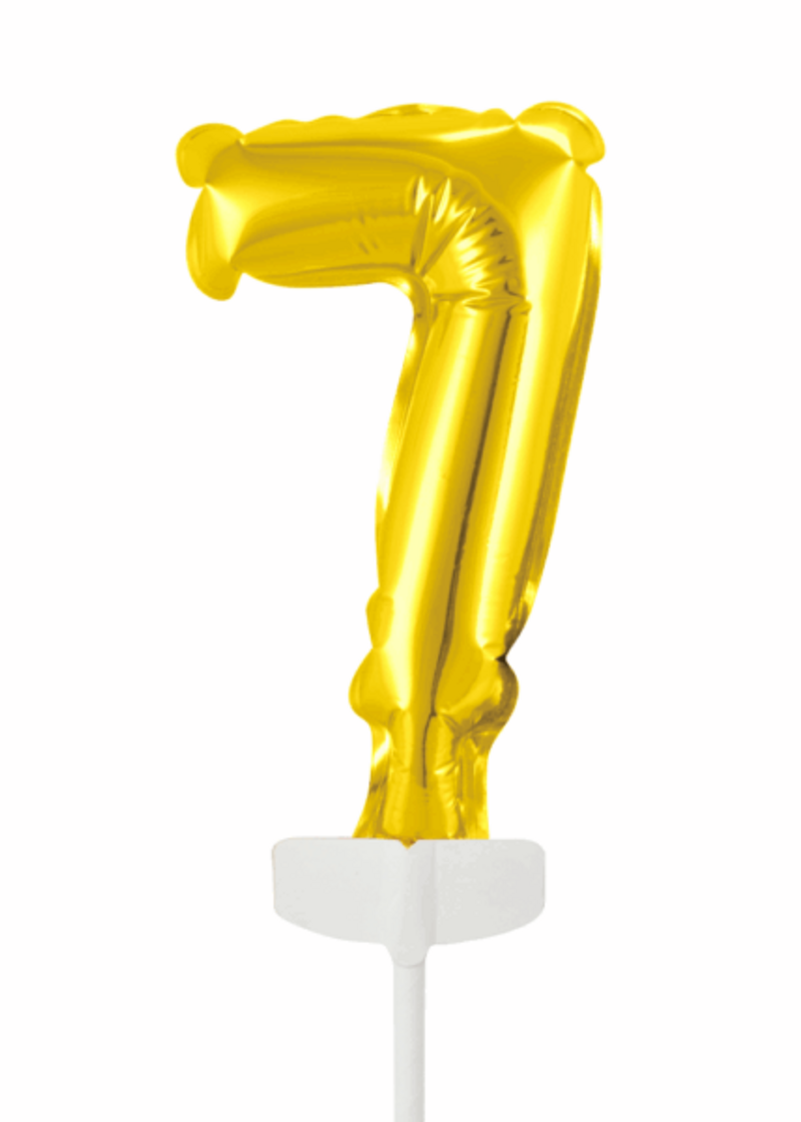 Party Planet Folieballon taarttopper 5″ nr. 7 goud