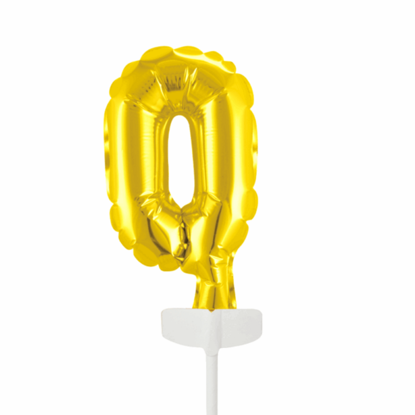 Party Planet Folieballon taarttopper 5″ Nr 0 goud