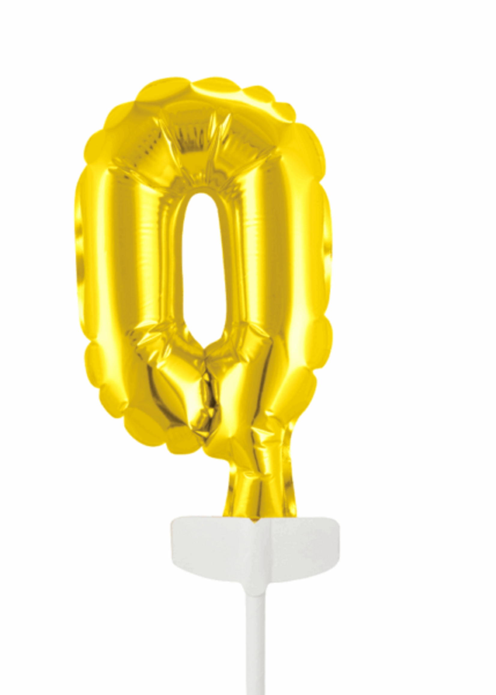 Party Planet Folieballon taarttopper 5″ Nr 0 goud