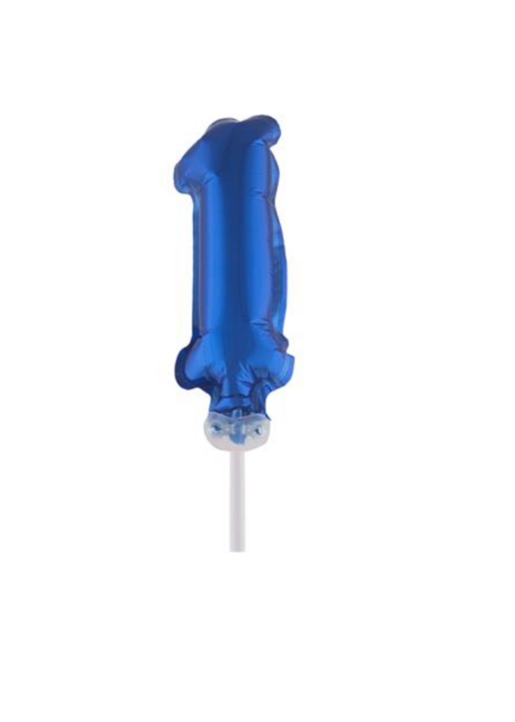 Party Planet Folieballon taarttopper 5″ Nr 1 blauw