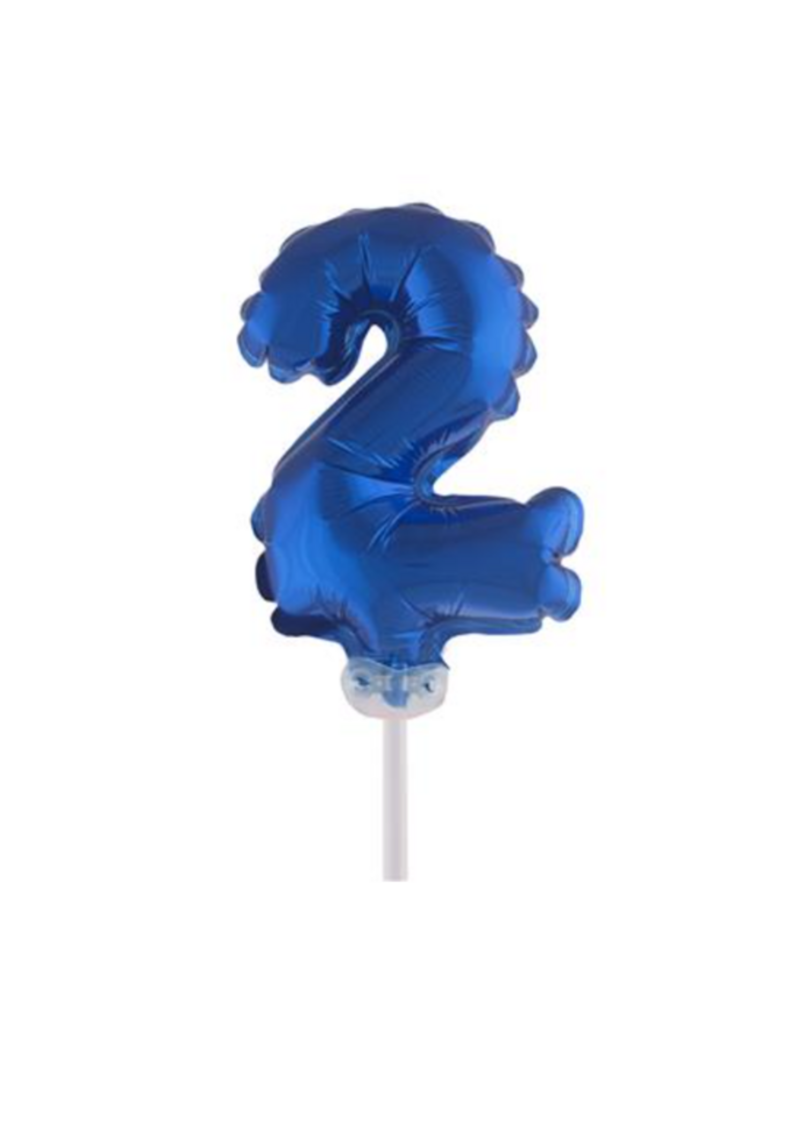 Party Planet Folieballon taarttopper 5″ Nr 2 blauw