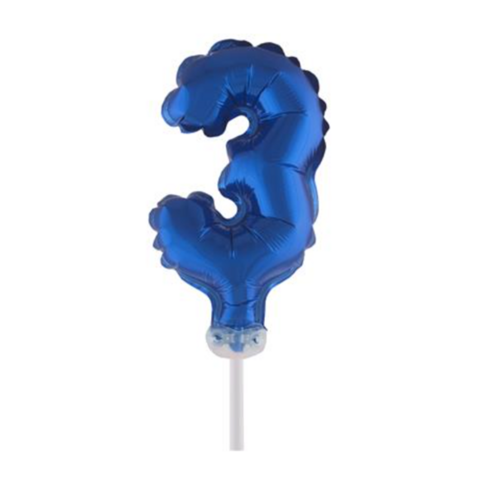 Party Planet Folieballon taarttopper 5″ Nr 3 blauw