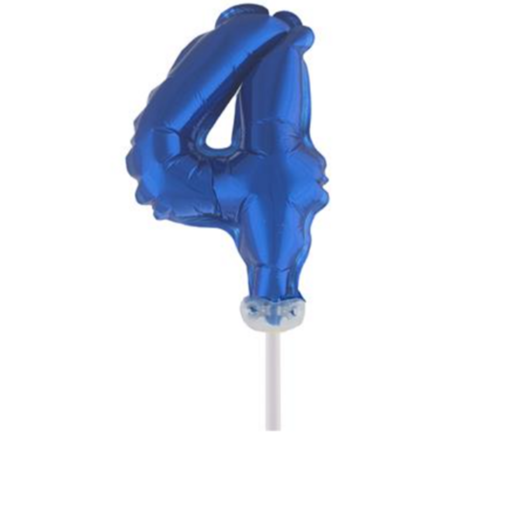Party Planet Folieballon taarttopper 5″ Nr 4 blauw