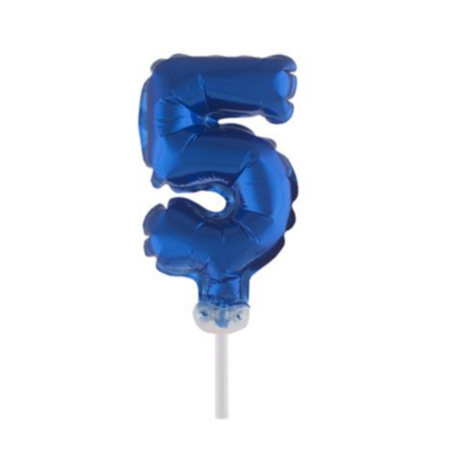Party Planet Folieballon taarttopper 5″ Nr 5 blauw