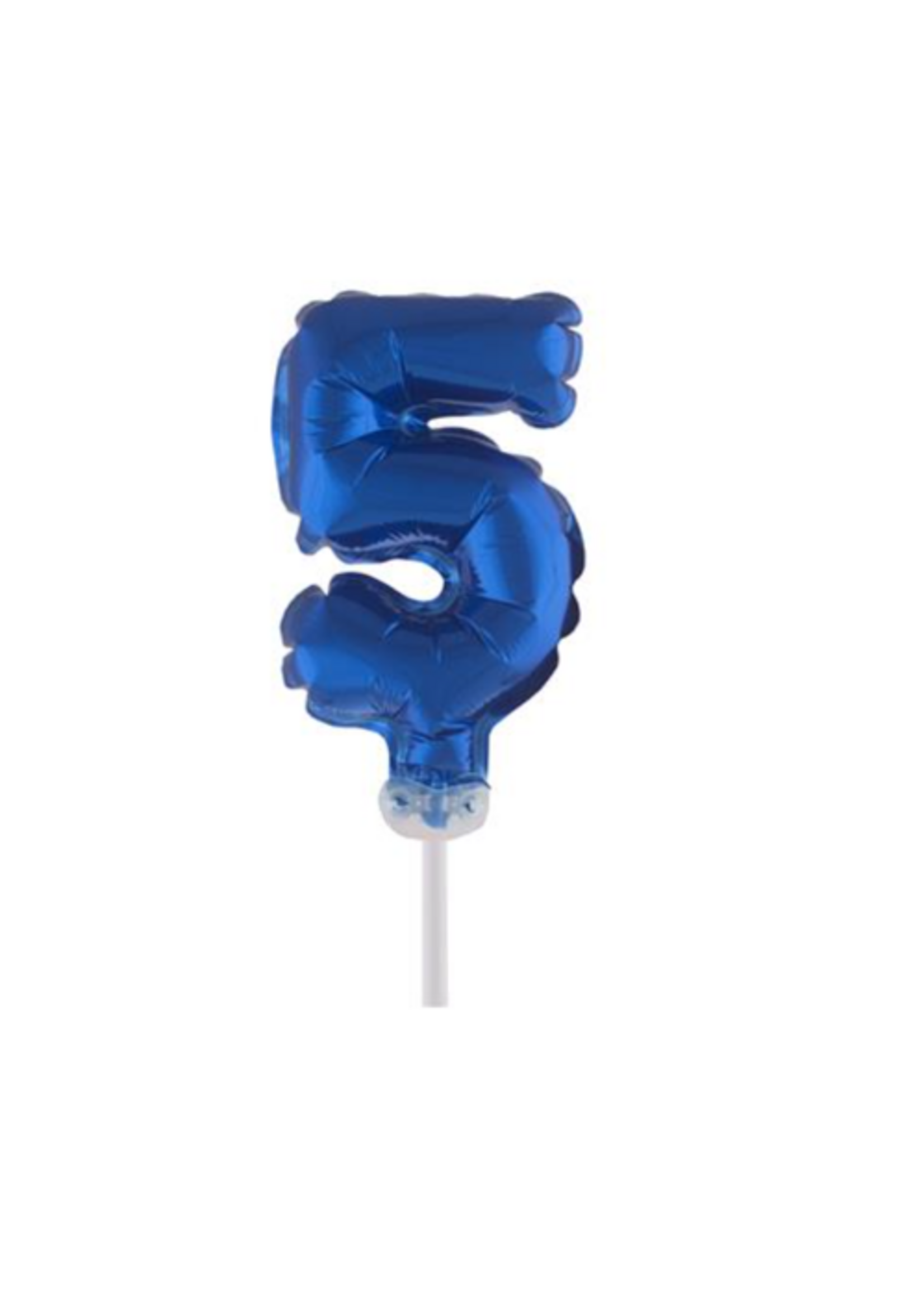 Party Planet Folieballon taarttopper 5″ Nr 5 blauw