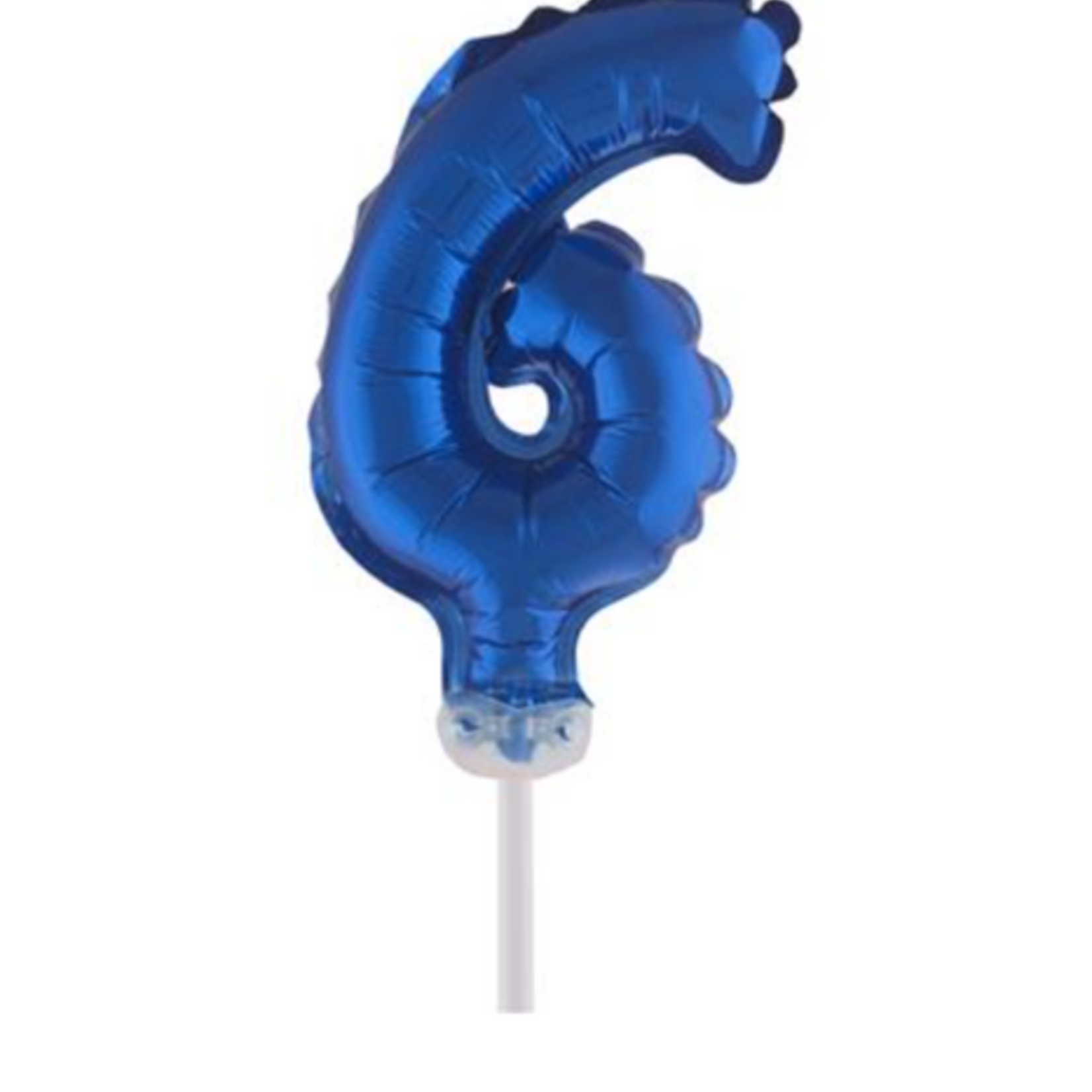 Party Planet Folieballon taarttopper 5″ Nr 6 blauw