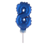Party Planet Folieballon taarttopper 5″ Nr 8 blauw
