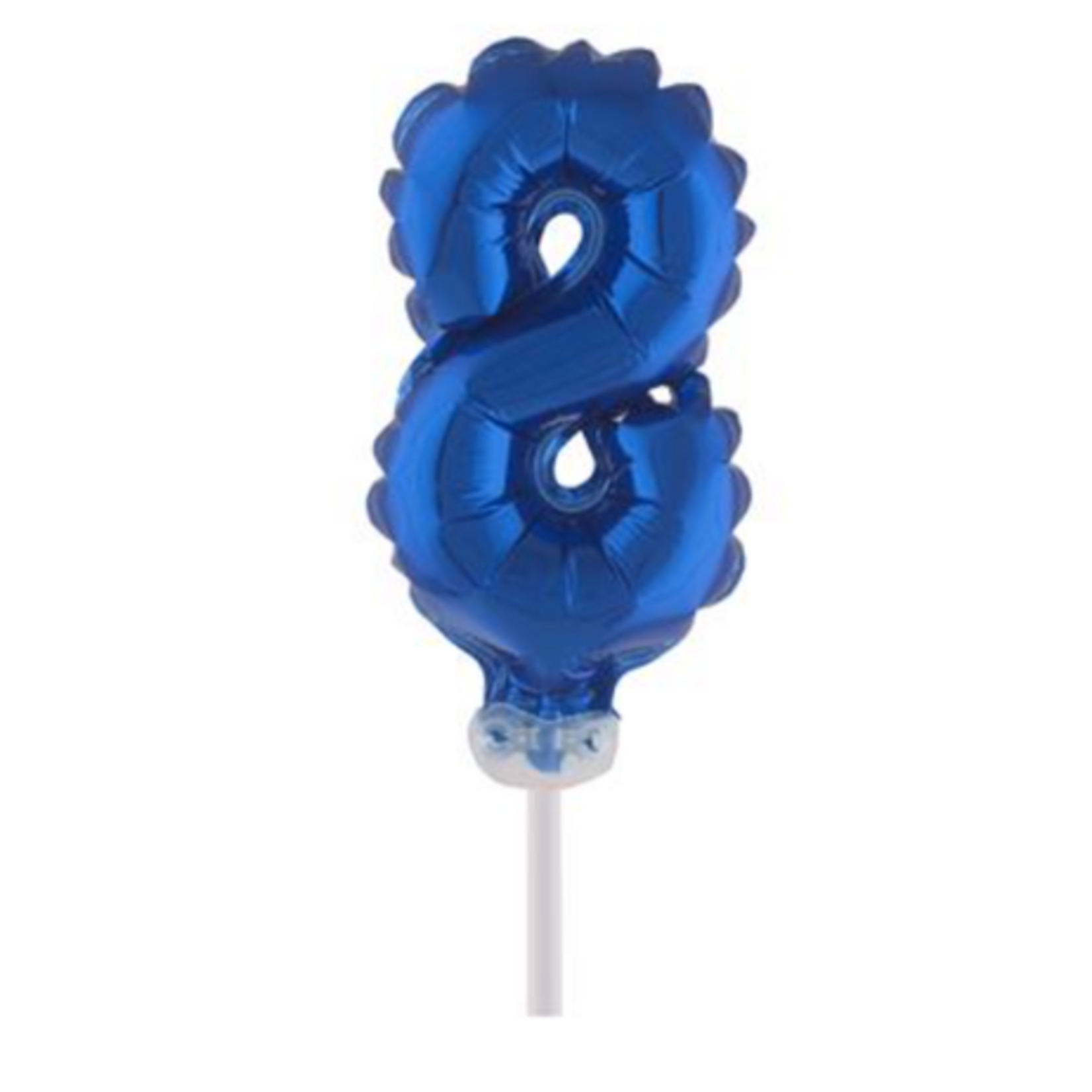 Party Planet Folieballon taarttopper 5″ Nr 8 blauw