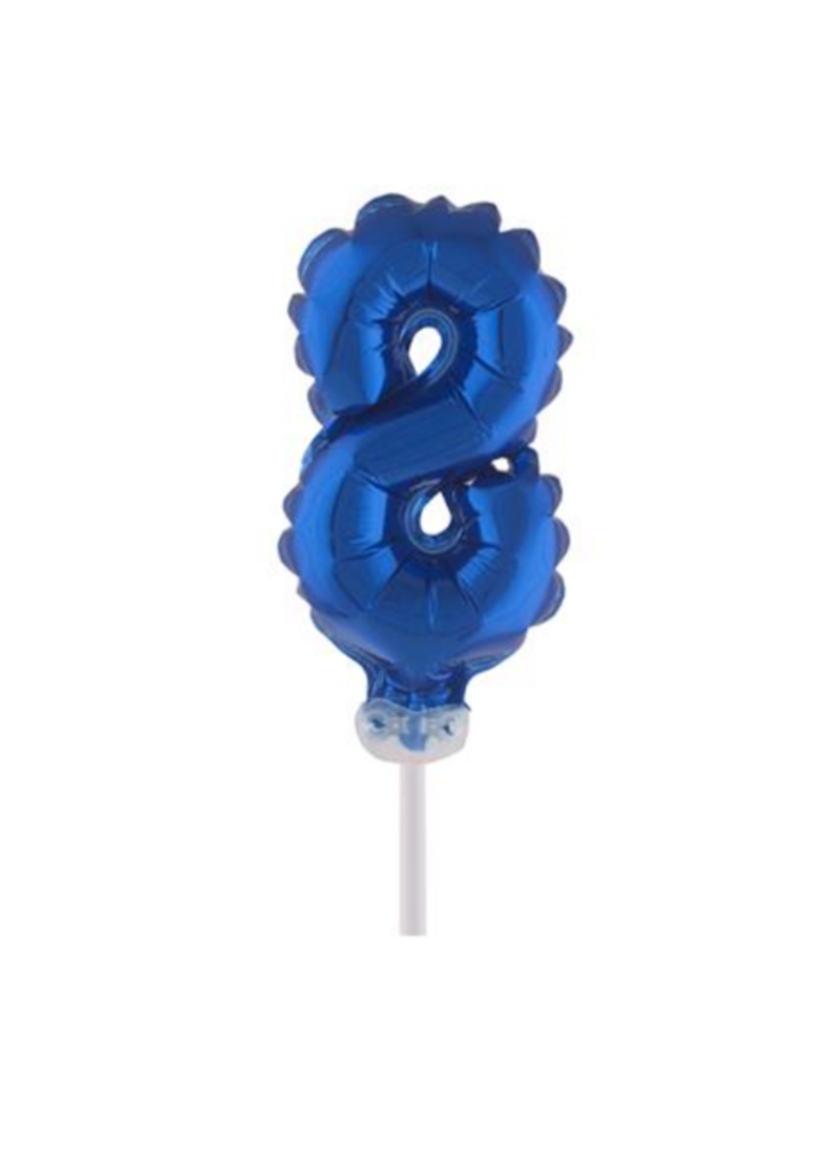 Party Planet Folieballon taarttopper 5″ Nr 8 blauw