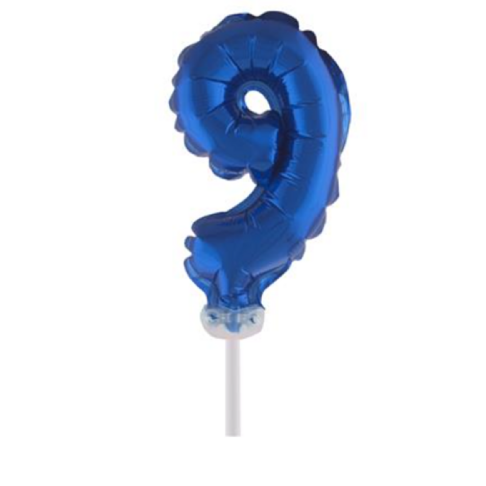 Party Planet Folieballon taarttopper 5″ Nr 9 blauw
