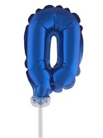 Party Planet Folieballon taarttopper 5″ Nr 0 blauw