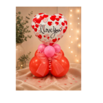 Party Planet ''I love you'' Hartballon met cluster
