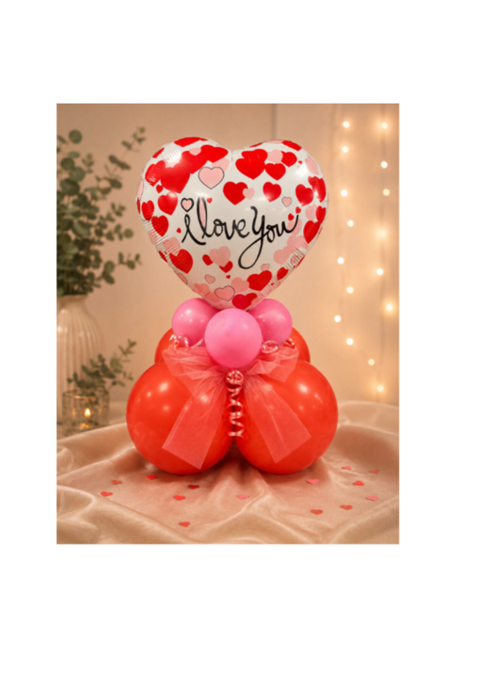 Party Planet ''I love you'' Hartballon met cluster