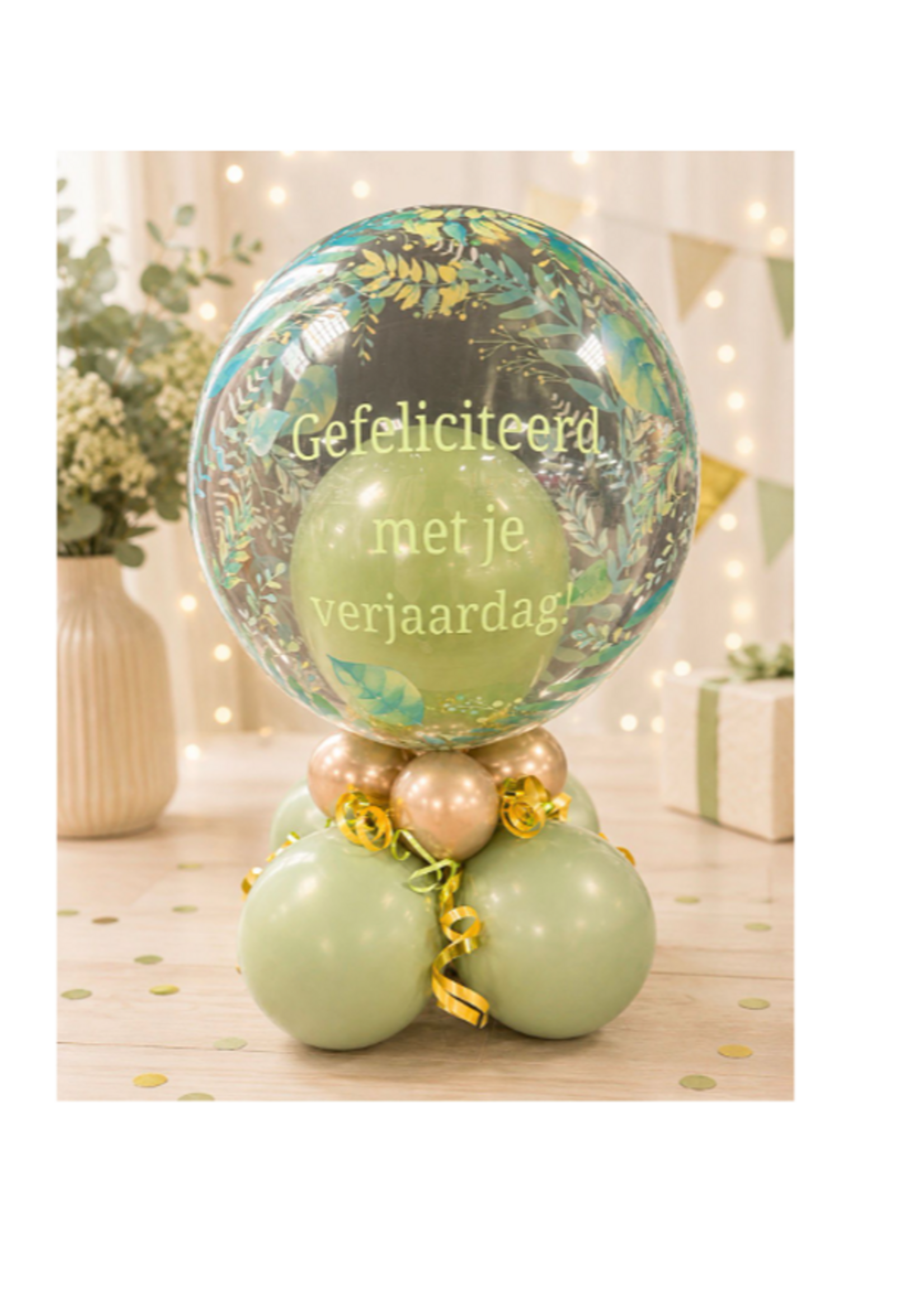 Party Planet bubbel ballon met cluster