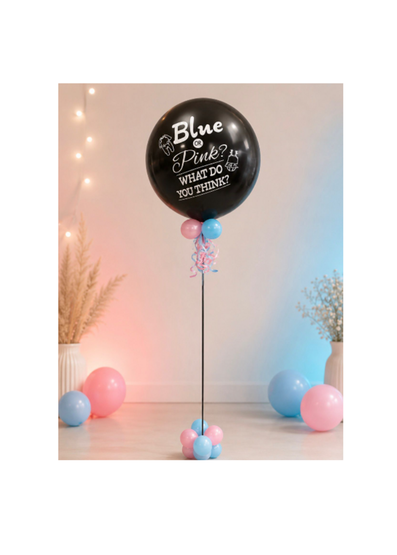 Party Planet Genger reveal helium ballon met kleine cluster