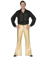 Party Planet Disco fever broek goud