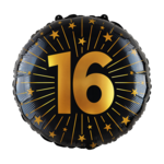 Party Planet Folieballon 18″ - '16' Golden Celebrations