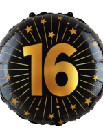Party Planet Folieballon 18″ - '16' Golden Celebrations
