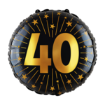 Party Planet Folieballon 18″ - '40' Golden Celebrations