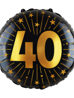 Party Planet Folieballon 18″ - '40' Golden Celebrations