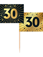Party Planet 50 vlaggetjes Prikkers ’30’ Golden Celebrations