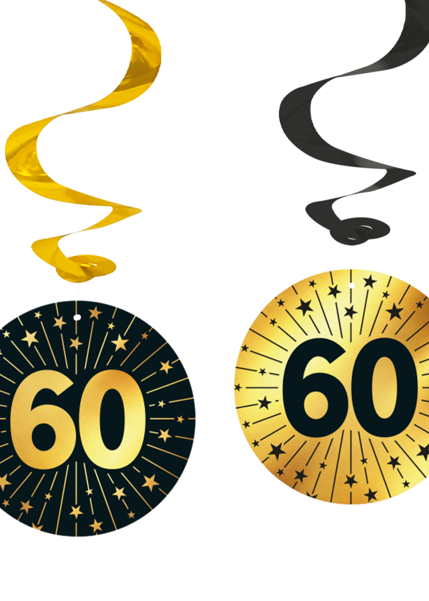Party Planet 4 Swirls - '60' Golden Celebrations