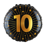 Party Planet Folieballon 18″ - '10' Golden Celebrations