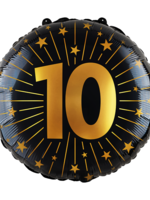 Party Planet Folieballon 18″ - '10' Golden Celebrations