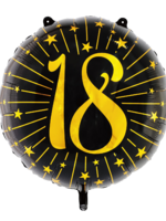 Party Planet Folieballon zwart/goud '18' 28 inch – Milestones - Copy