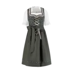 Party Planet Dirndl 3-delig, katoen, bosgroen met bloemen, 65 cm