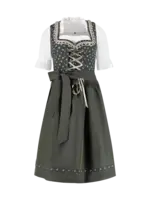 Party Planet Dirndl 3-delig, katoen, bosgroen met bloemen, 65 cm