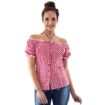 Party Planet Carmenblouse-roodwit-geruit