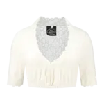 Party Planet Trachtenblouse elastisch kant, crème