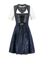 Party Planet Dirndl 2-delig, donkerblauw, kanten schort
