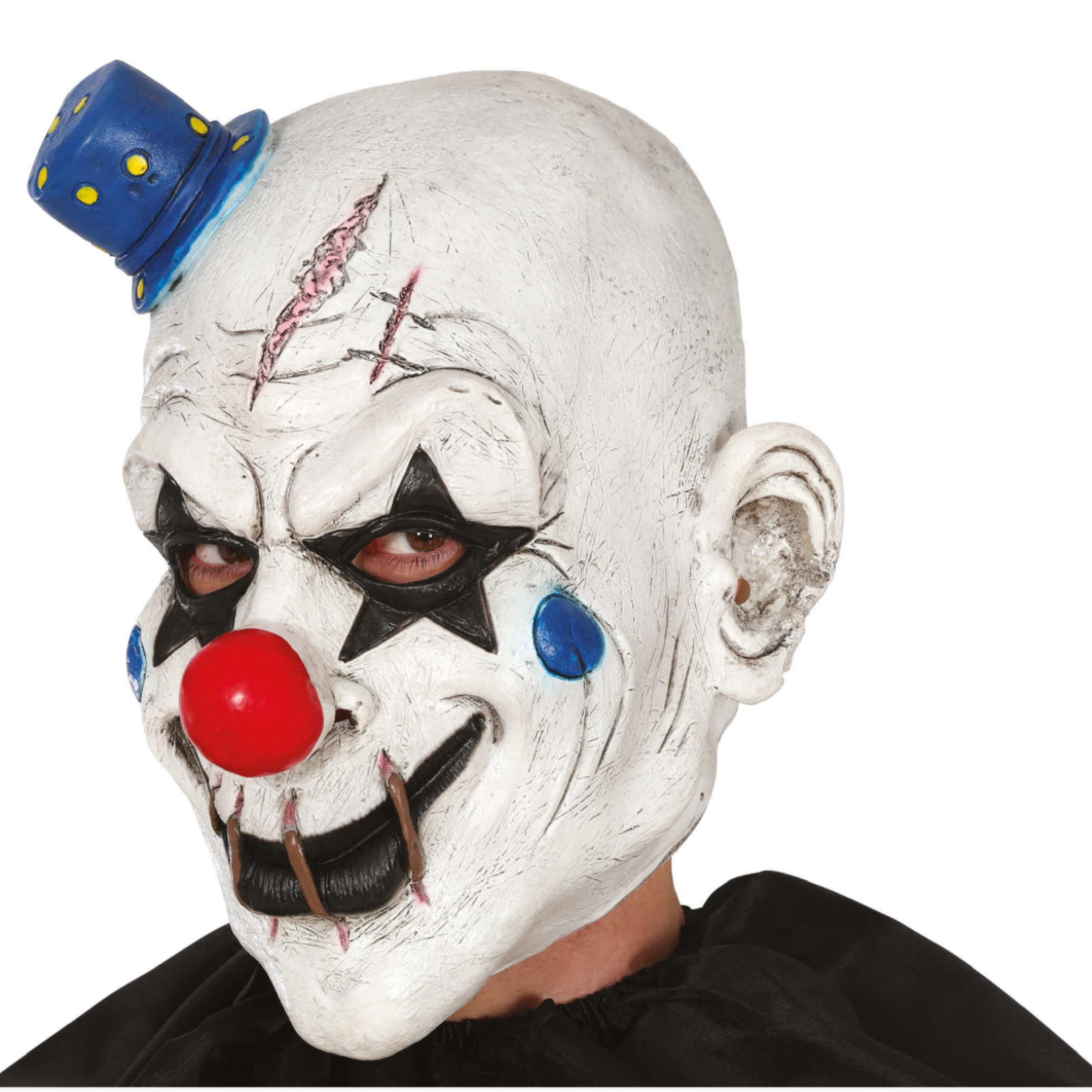 Party Planet Clownmasker met minihoedje van latex- 20535