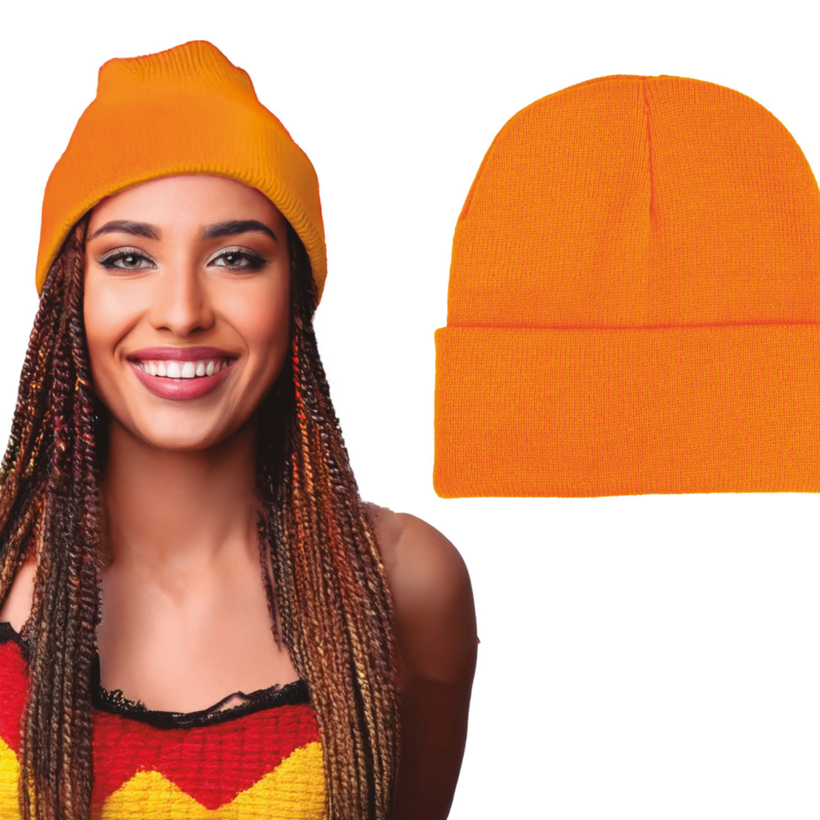 Party Planet Neon oranje hoed  - 23066