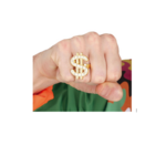 Party Planet Dollar" ring, metaal, 3 cm