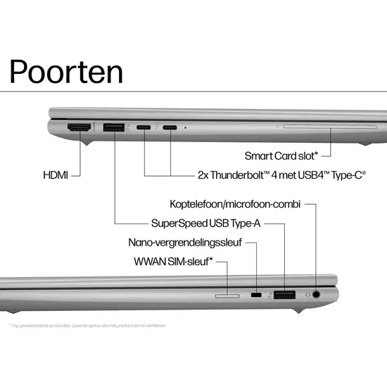 HP NBR 14.0" WUXGA Elitebook 845 AMD Ryzen 5 8540U 8G 256G W11Pro / Zilver / Ontsp / GMA