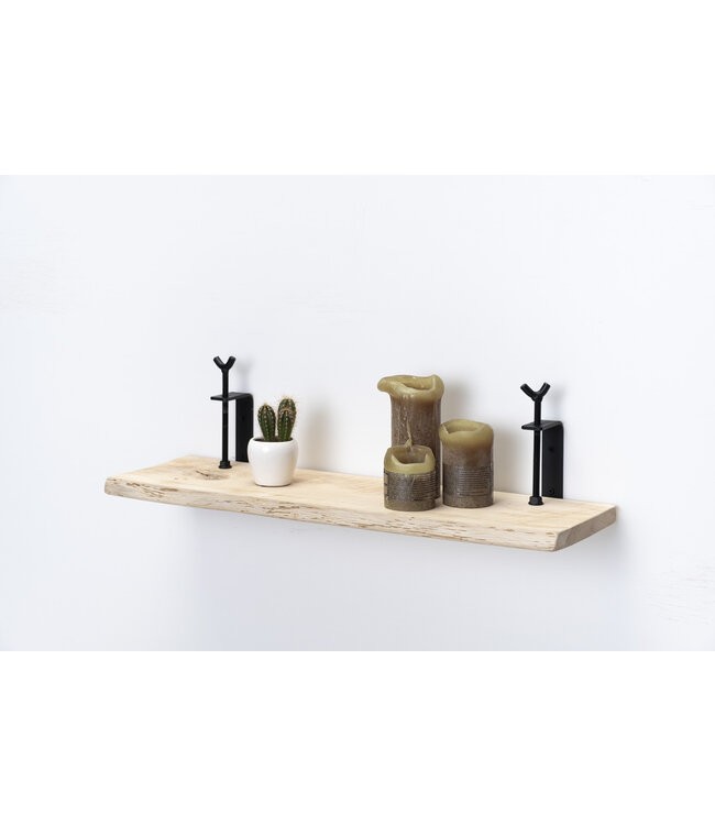 Eiken wandplank 26mm | Massief hout met grote draaiklemmen