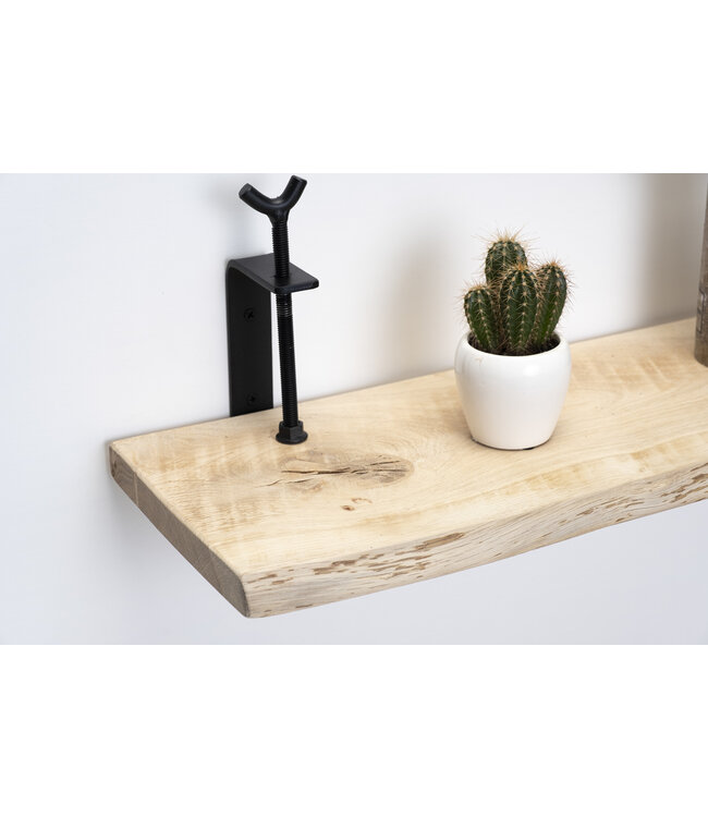 Eiken wandplank 26mm | Massief hout met grote draaiklemmen