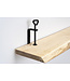 Eiken wandplank 26mm | Massief hout met kleine draaiklemmen