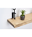 Eiken wandplank 36mm | Massief hout met grote draaiklemmen