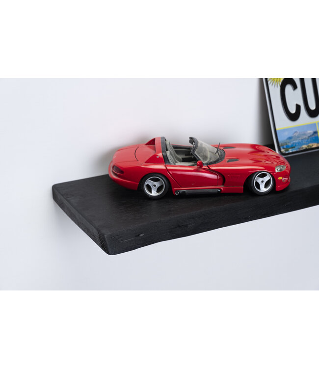 Zwart Eiken Wandplank 26mm | Geschuurd & Blind Montage Systeem