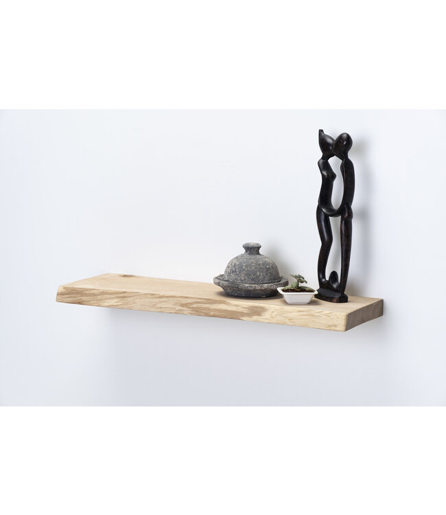 Eiken Wandplank 36 mm | Geschuurd & Zwevend met Blind Montage Systeem